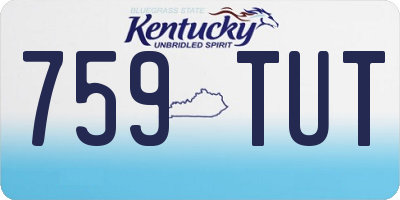 KY license plate 759TUT