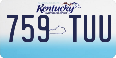KY license plate 759TUU