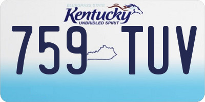 KY license plate 759TUV