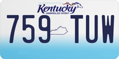KY license plate 759TUW