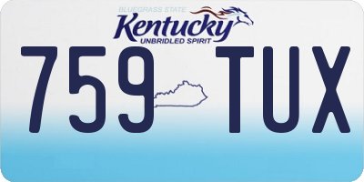 KY license plate 759TUX