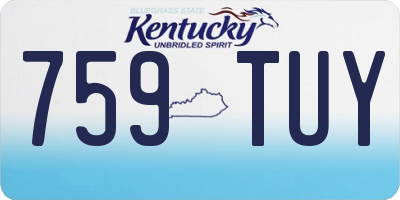 KY license plate 759TUY
