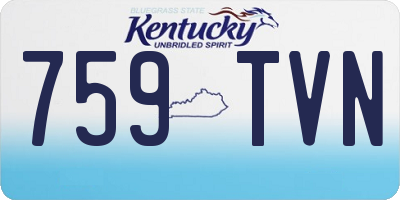 KY license plate 759TVN