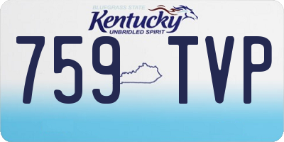 KY license plate 759TVP