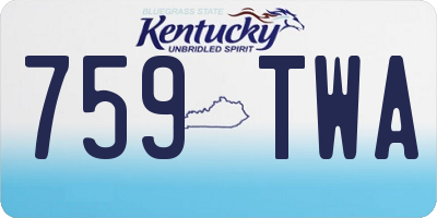 KY license plate 759TWA