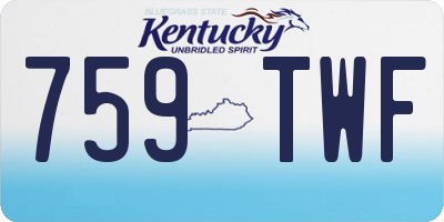 KY license plate 759TWF