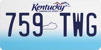 KY license plate 759TWG