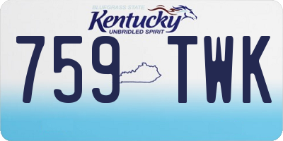 KY license plate 759TWK