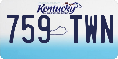 KY license plate 759TWN
