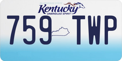 KY license plate 759TWP