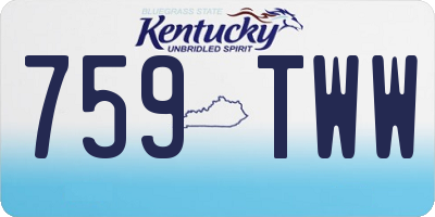 KY license plate 759TWW