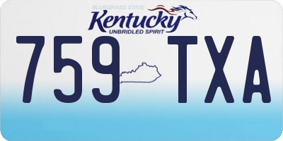 KY license plate 759TXA