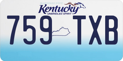 KY license plate 759TXB