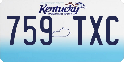 KY license plate 759TXC