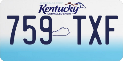 KY license plate 759TXF