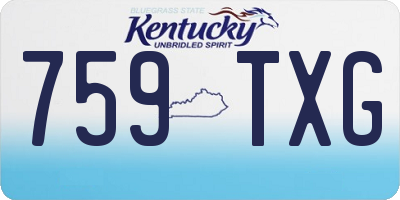 KY license plate 759TXG