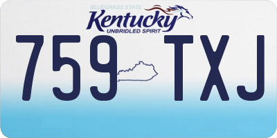 KY license plate 759TXJ