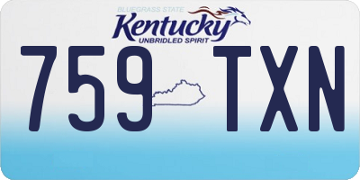 KY license plate 759TXN