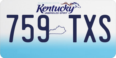 KY license plate 759TXS