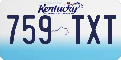 KY license plate 759TXT