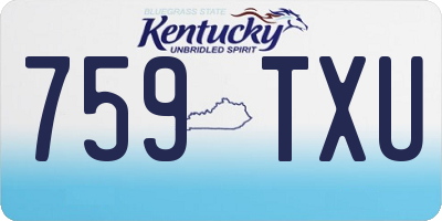 KY license plate 759TXU