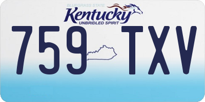 KY license plate 759TXV