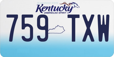 KY license plate 759TXW