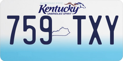KY license plate 759TXY