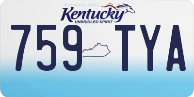 KY license plate 759TYA