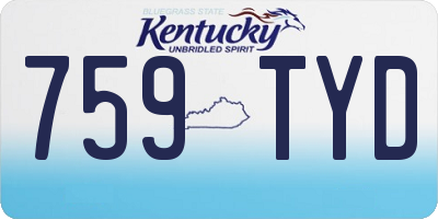KY license plate 759TYD