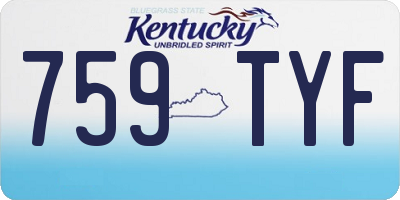 KY license plate 759TYF