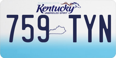 KY license plate 759TYN