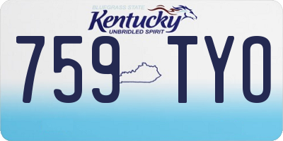 KY license plate 759TYO