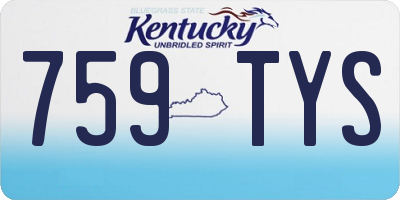 KY license plate 759TYS