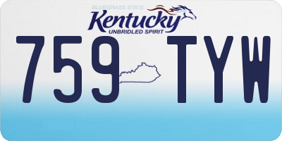 KY license plate 759TYW