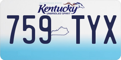 KY license plate 759TYX