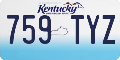 KY license plate 759TYZ
