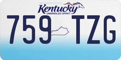 KY license plate 759TZG