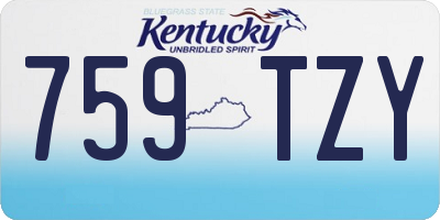 KY license plate 759TZY
