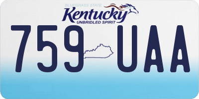 KY license plate 759UAA