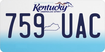 KY license plate 759UAC