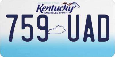 KY license plate 759UAD