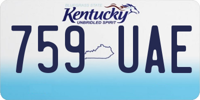 KY license plate 759UAE