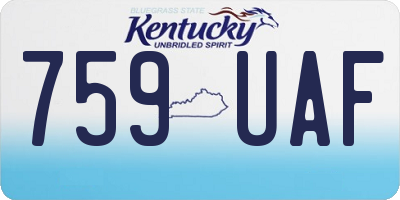 KY license plate 759UAF