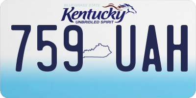 KY license plate 759UAH
