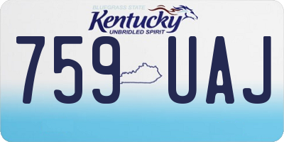 KY license plate 759UAJ