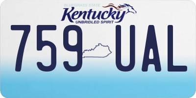 KY license plate 759UAL