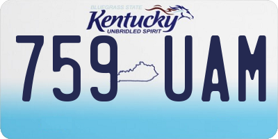 KY license plate 759UAM