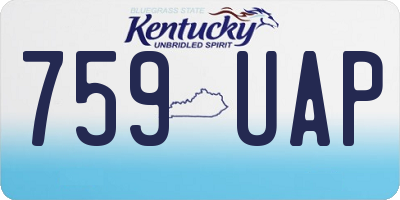 KY license plate 759UAP