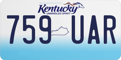 KY license plate 759UAR